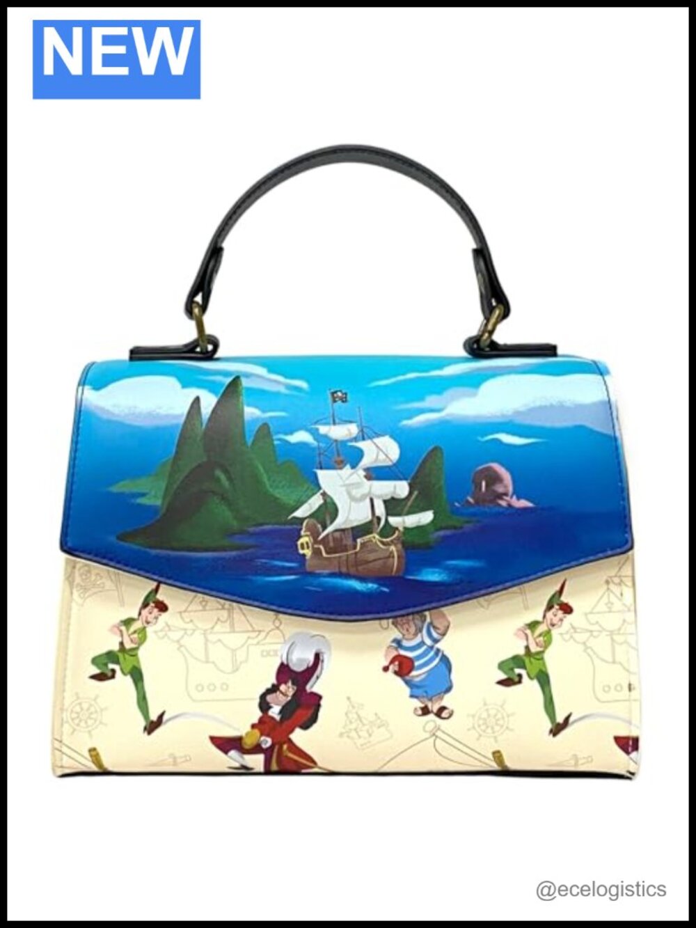 Loungefly Disney Peter Pan Crossbody Bag Faux Leather Adjustable